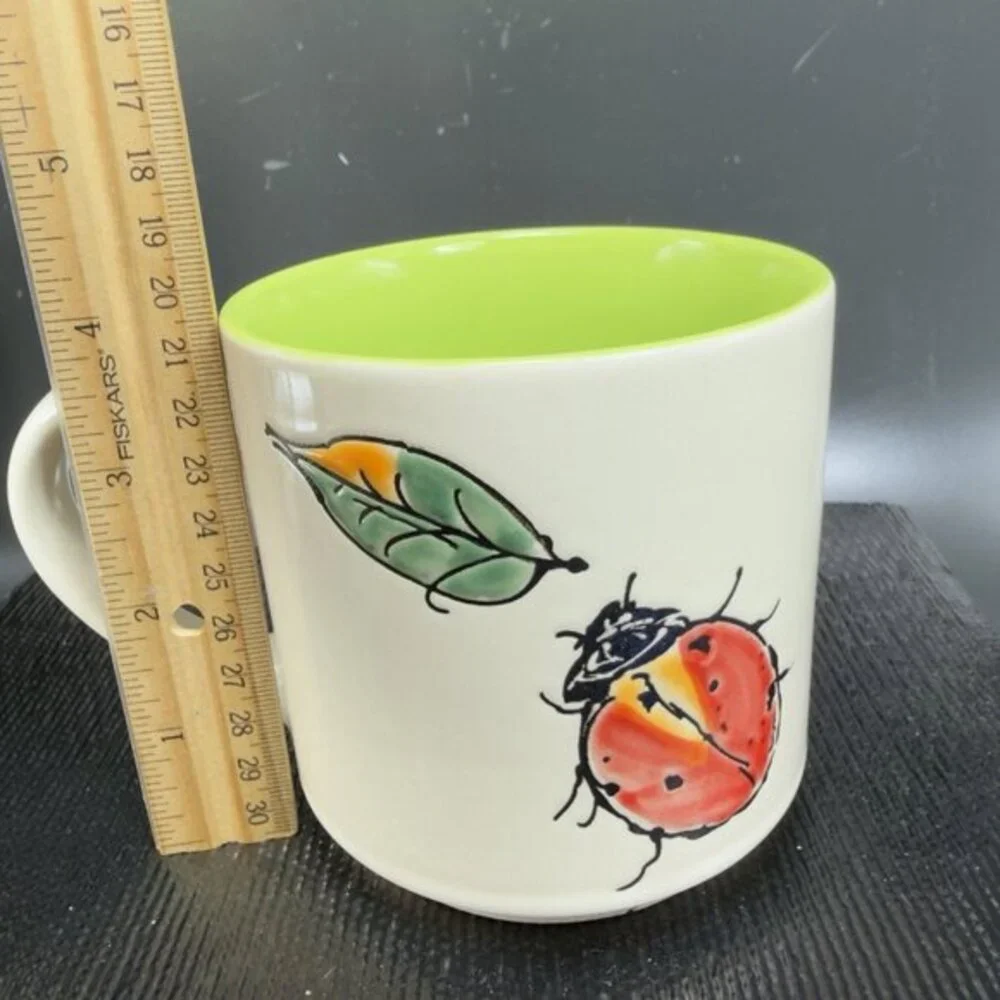 Spectrum Designz Ceramic Stoneware Ladybug Coffee Mug Cup Set Mugs Cups‎ Green